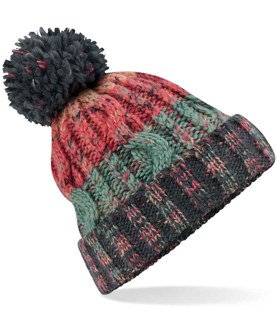 Beechfield Corkscrew Pom Pom Beanie | Branded Beanie