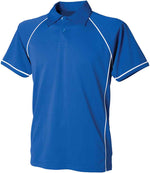 Finden + Hales Kids Performance Piped Polo Shirt Royal Blue/White