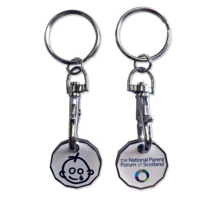 Branded Trolley Coin Keyring - Printed