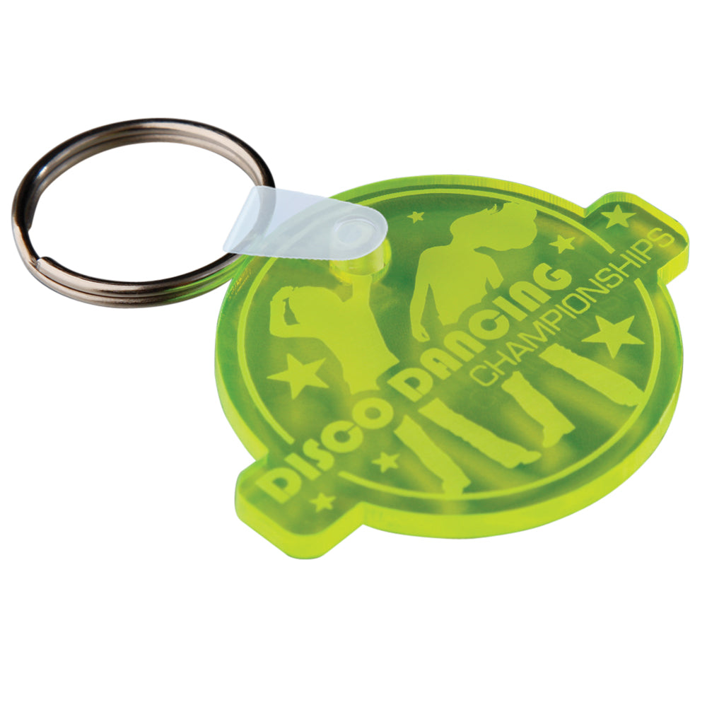 Bespoke Acrylic Keyrings Embossed to Design