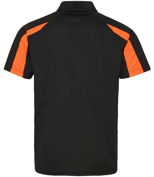 AWDis Cool Contrast Polo Shirt Jet Black/Electric Orange
