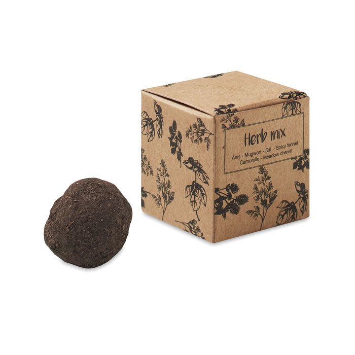 Branded Herb seed bomb in carton box