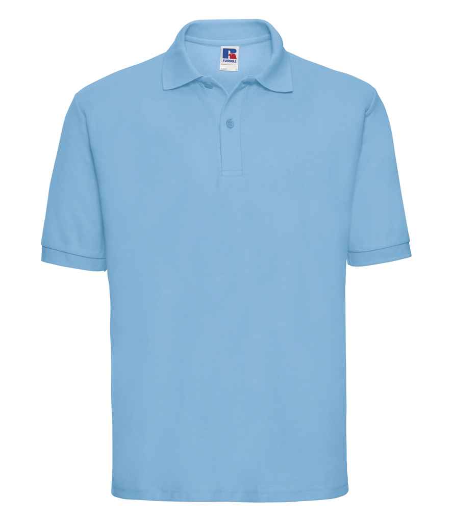 Russell Poly/Cotton Piqué Polo Shirt Sky Blue