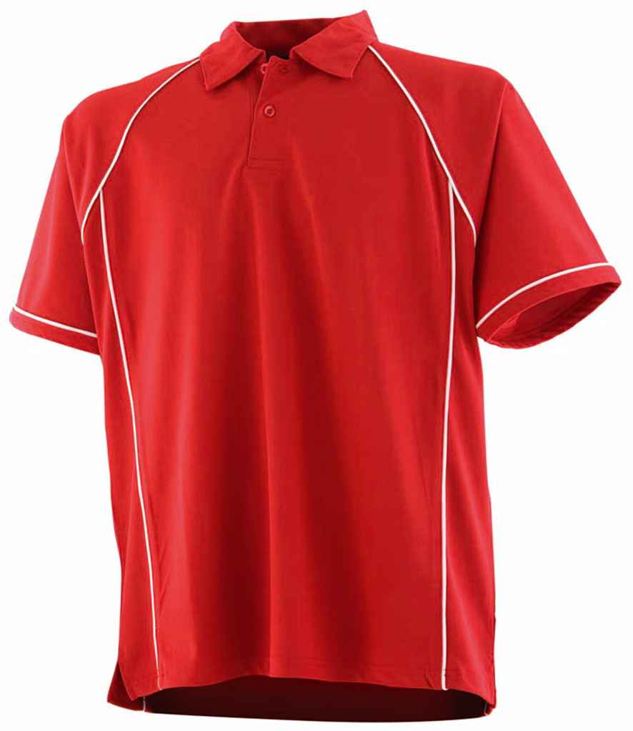 Finden + Hales Kids Performance Piped Polo Shirt Red/White