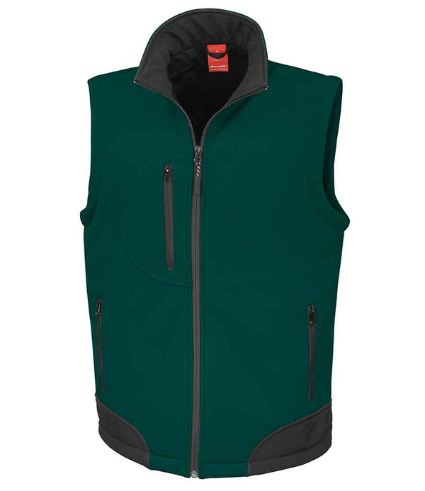 Result Soft Shell Bodywarmer Bottle Green/Black