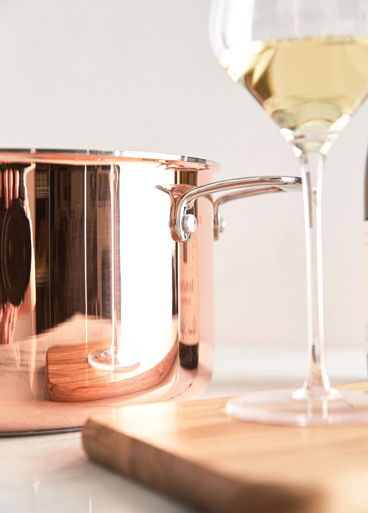 Branded VINGA Baron copper saucepan