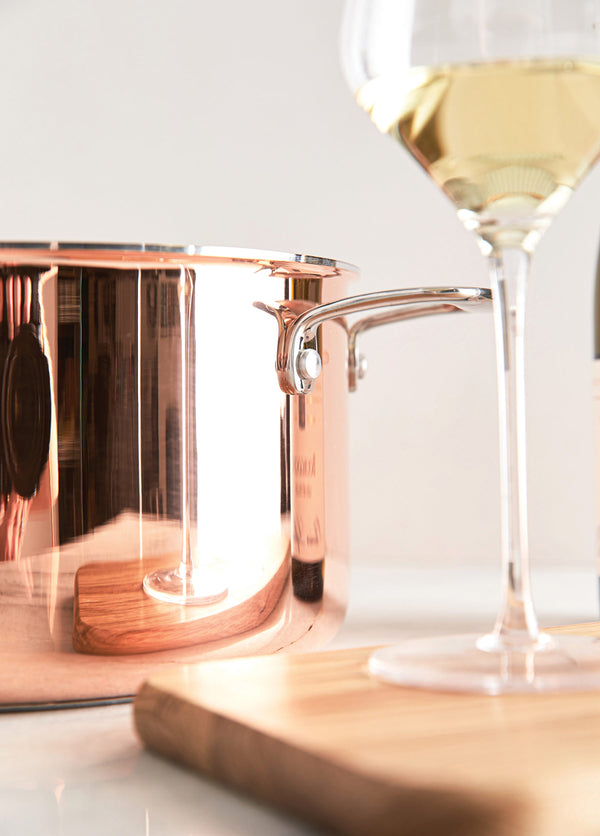 Branded VINGA Baron copper saucepan
