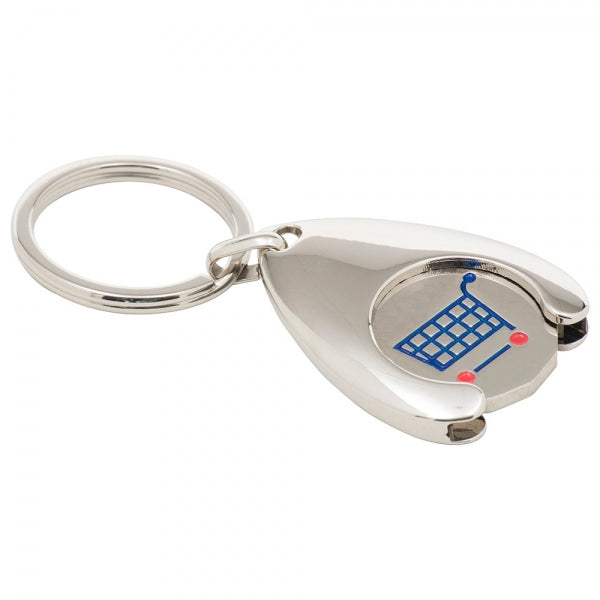 Branded Wishbone Trolley Coin Keyring (Stamped Iron Soft Enamel Infill)