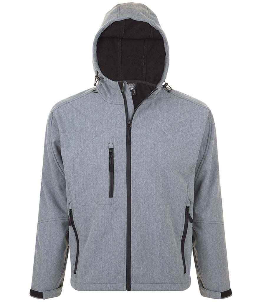 SOL'S Replay Hooded Soft Shell Jacket Grey Marl