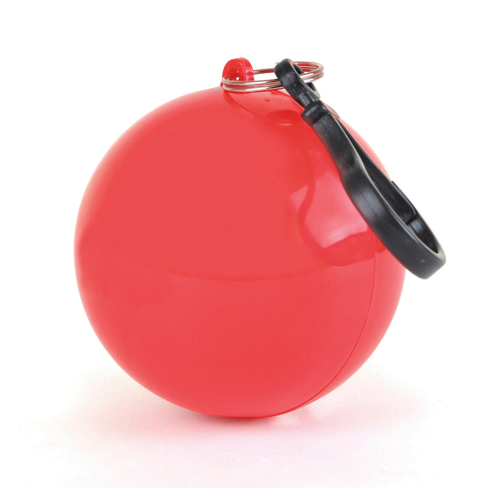 Branded White Poncho In Plastic Ball with Split Ring Keyring