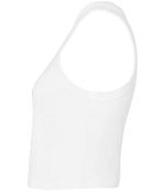 Bella Ladies Micro Rib Racer Tank Top Solid White Blend