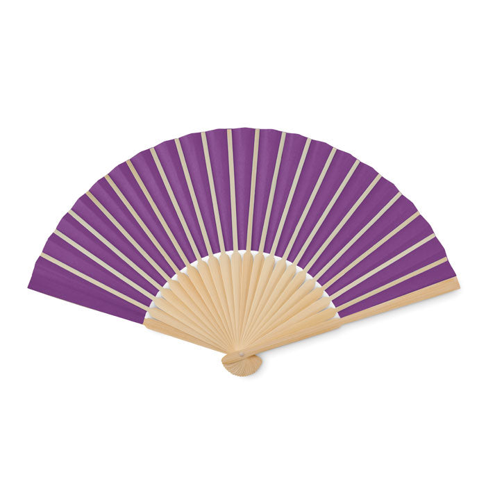Branded Manual hand fan with bamboo handle
