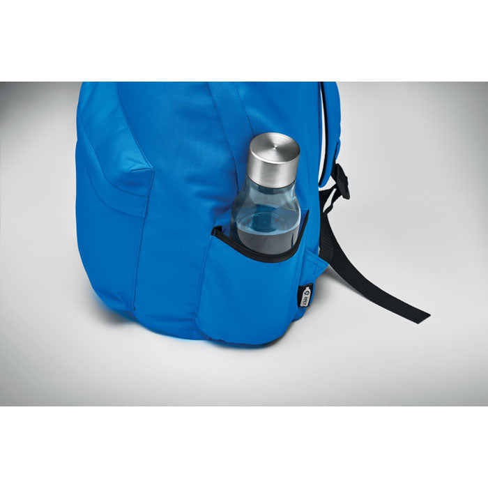 Branded 600D RPET polyester backpack