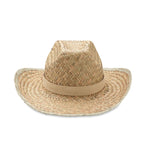 Branded Natural straw cowboy hat