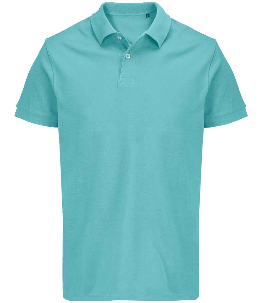 SOL'S Unisex Pacific Twin Piqué Polo Shirt Pool Blue