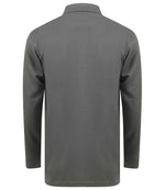 Henbury Unisex Long Sleeve Coolplus® Piqué Polo Shirt Charcoal