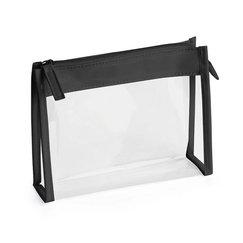 Clear PVC Bag with Black Trim and Zipper