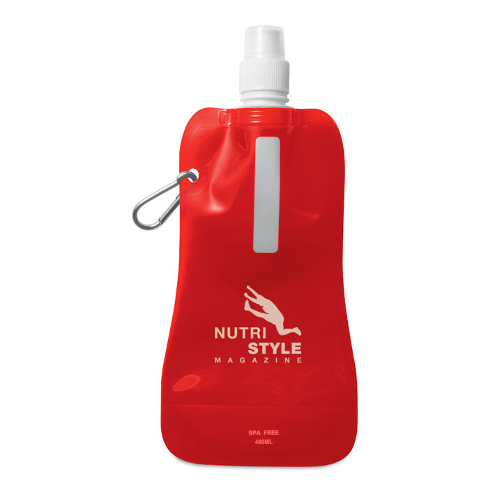 Promotional Foldable water bottle | Roll up Eco Bottle with Carabiner