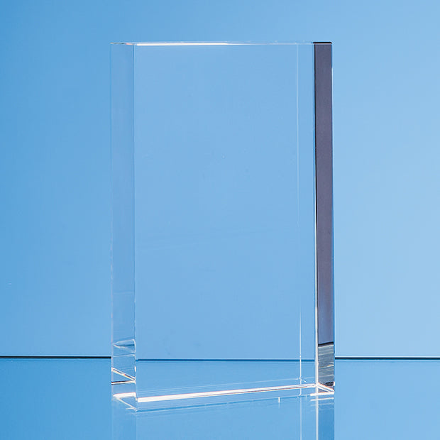 Branded 12cm x 8.5cm Optical Crystal Rectangle Award, H or V