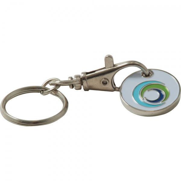 Branded Trolley Coin Keyring (Stamped Iron Soft Enamel Infill)