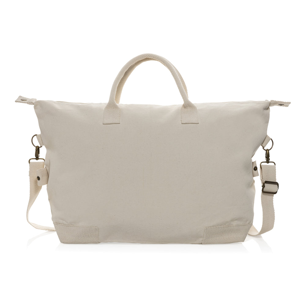 Branded Kezar AWARE™ 500 gsm recycled canvas deluxe weekend bag