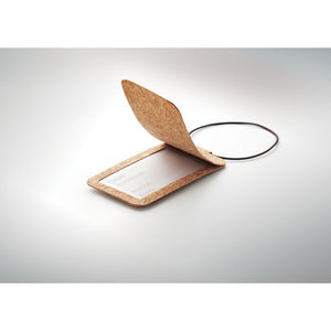 Cork luggage tag with cover
