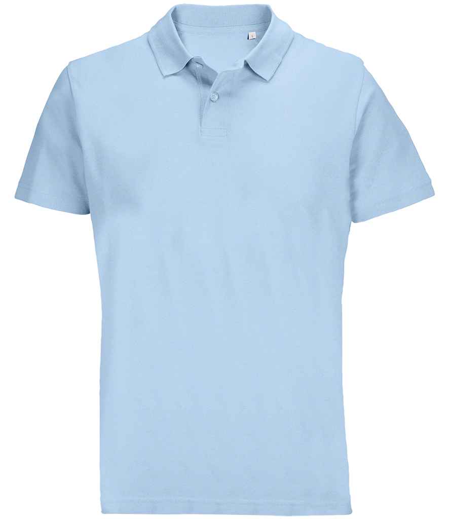 SOL'S Unisex Pulse Twin Piqué Polo Shirt Sky Blue