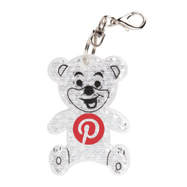 Branded Teddy Hard Reflective Keyrings