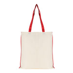 Branded 5oz NATURAL cotton shopper bag with piping trim + handles