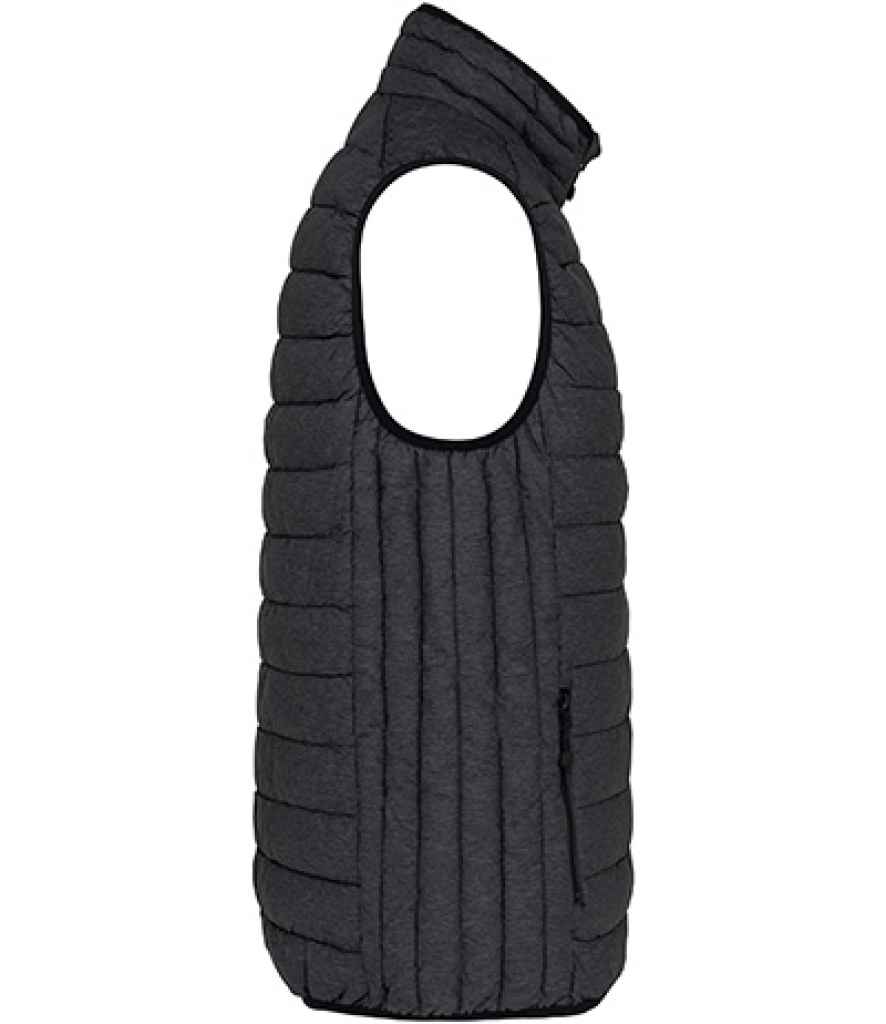 Kariban Lightweight Padded Bodywarmer Marl Dark Grey