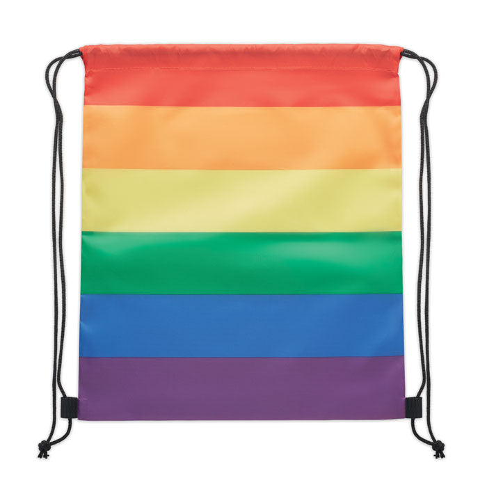 Branded Rainbow RPET drawstring bag