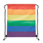 Branded Rainbow RPET drawstring bag