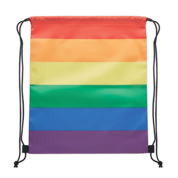 Branded Rainbow RPET drawstring bag