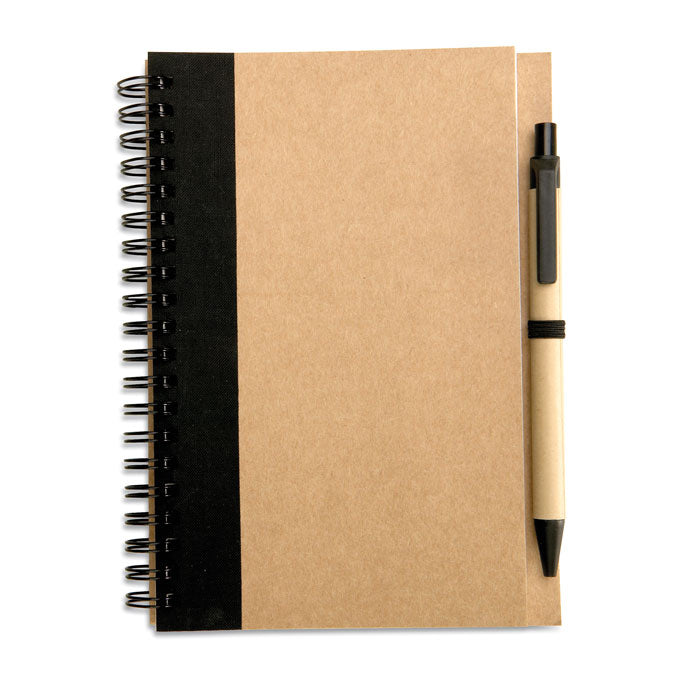 Branded B6 recycled notebook with pen