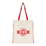 Branded 5oz NATURAL cotton shopper bag with piping trim + handles