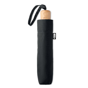 21 inch RPET foldable umbrella Black