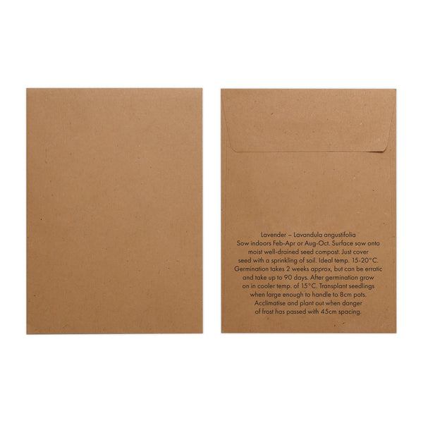Seed Pack in Kraft Paper Envelope Lavendar