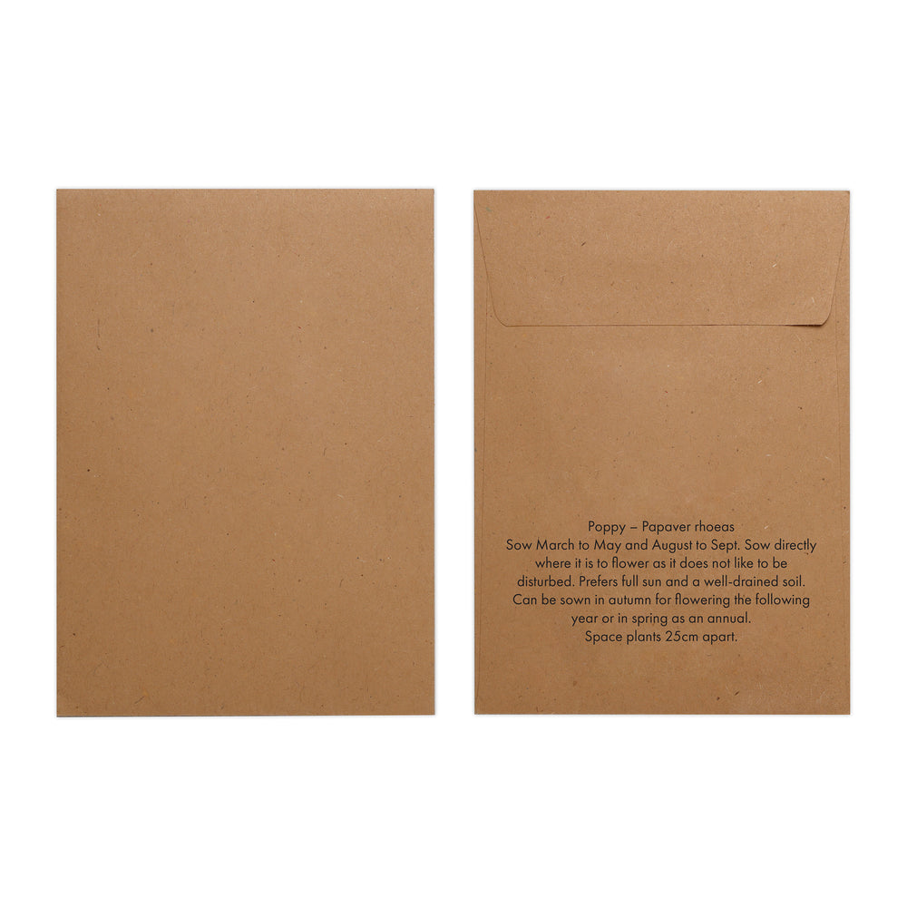 Seed Pack in Kraft Paper Envelope Poppy