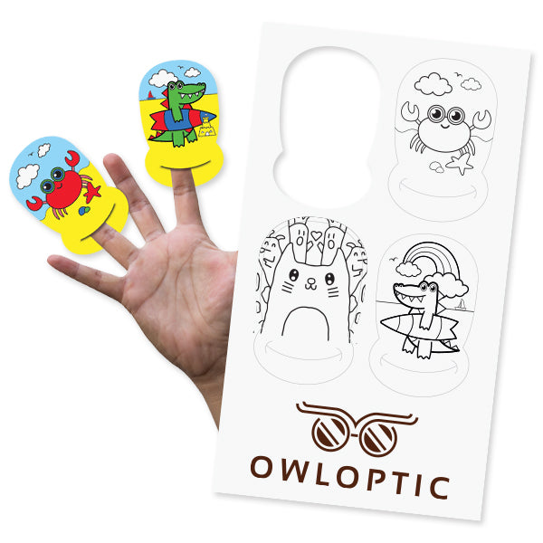 Colouring Card Finger Puppets with Pack of 4 Colouring Pencils