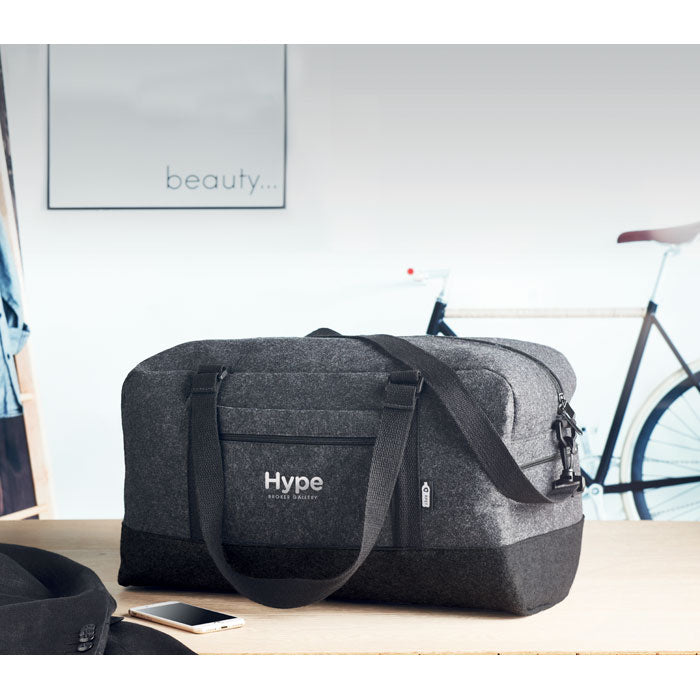Branded RPET felt weekend bag