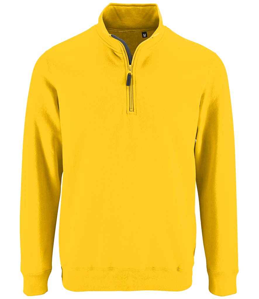 SOL'S Stan Contrast Zip Neck Sweatshirt Gold