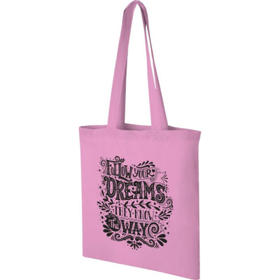 5oz Coloured Cotton Tote Bag - Pink
