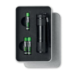 Branded LED torch in tin box