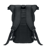 Branded Rolltop washed canvas backpack