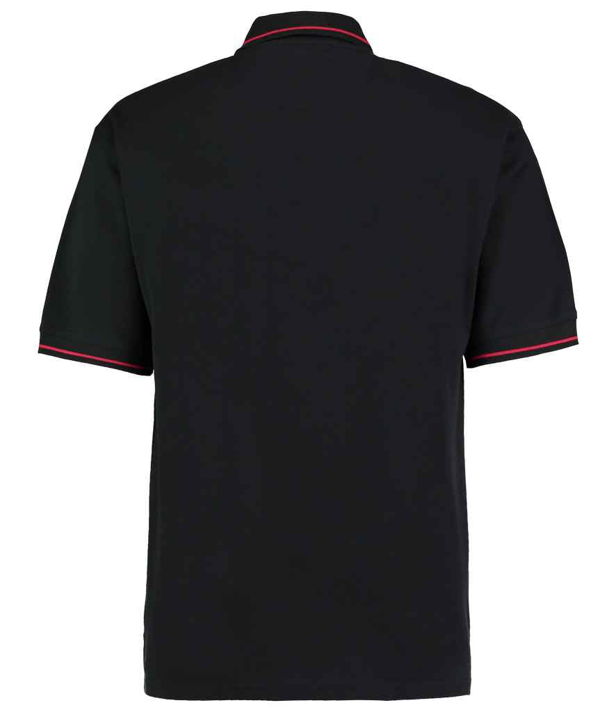 Kustom Kit St Mellion Tipped Cotton Piqué Polo Shirt Black/Red