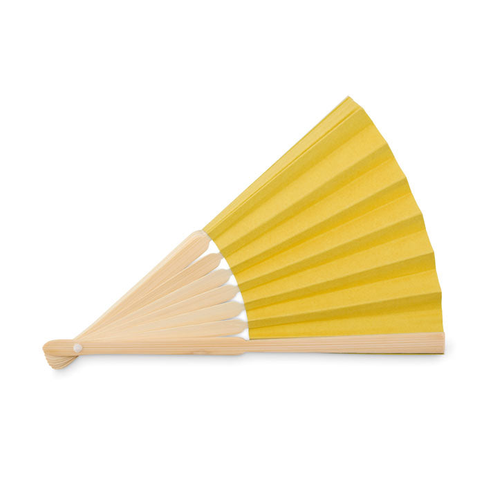 Branded Manual hand fan with bamboo handle