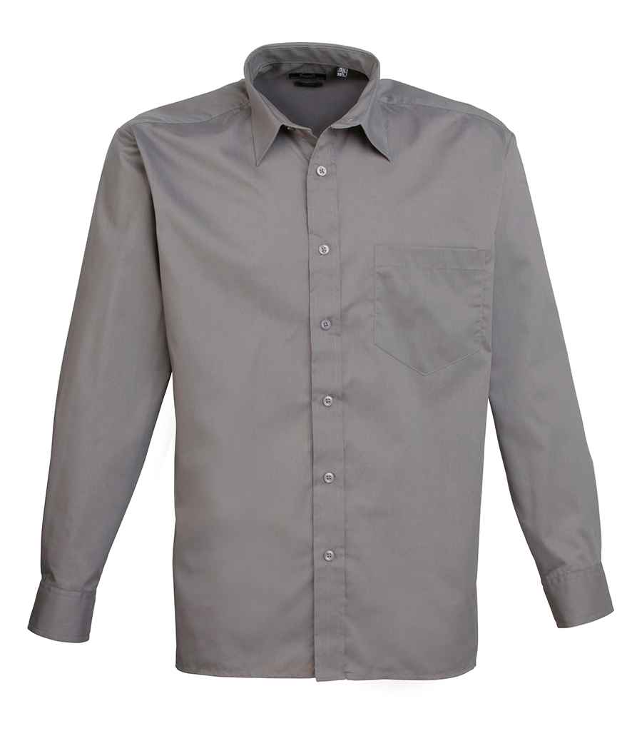 Premier Long Sleeve Poplin Shirt Dark Grey