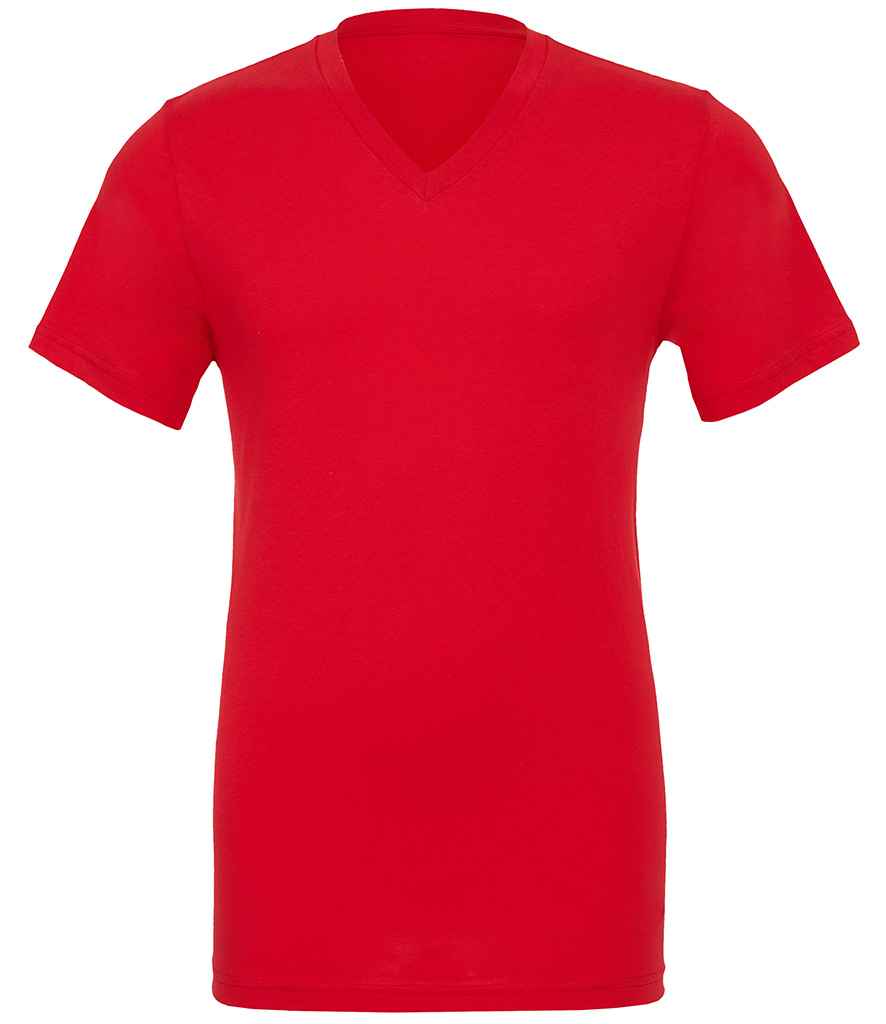 Canvas Unisex Jersey V Neck T-Shirt Red