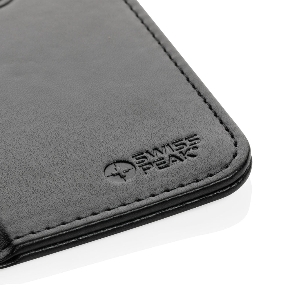 Branded Swiss Peak RCS recycled PU 10W wireless charging mousepad