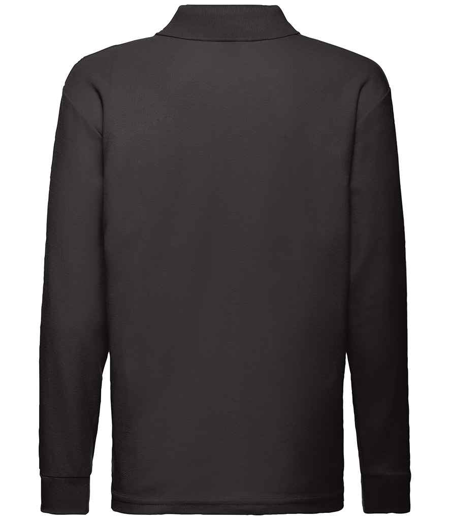 Fruit of the Loom Kids Long Sleeve Poly/Cotton Piqué Polo Shirt Black